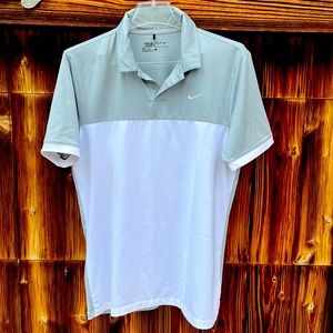 Grey / White Nike Golf Polo Shirt, size Small